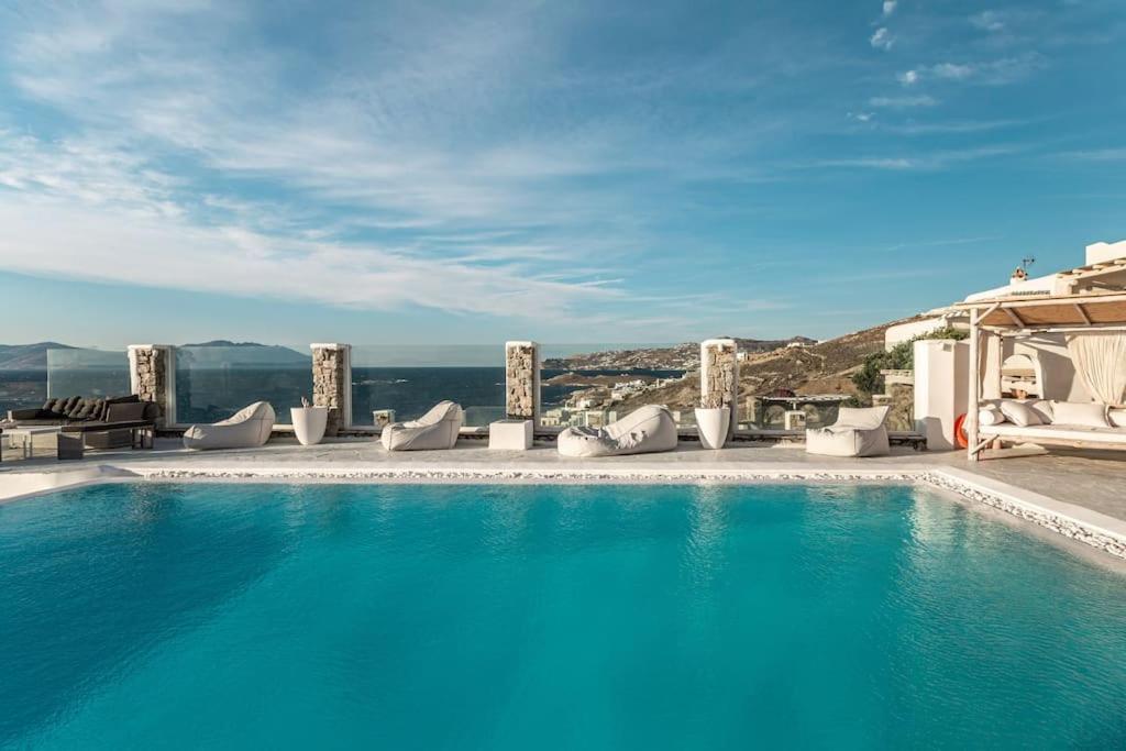 Mykonos Sea View Luxury Villa By Calypso Sunset Villas Mykonos Town エクステリア 写真
