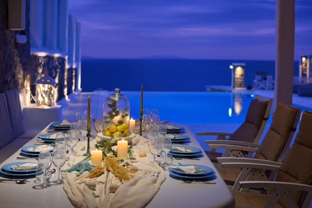 Mykonos Sea View Luxury Villa By Calypso Sunset Villas Mykonos Town エクステリア 写真