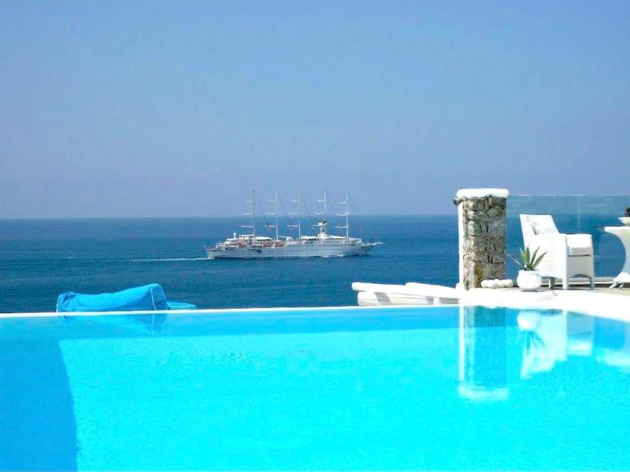 Mykonos Sea View Luxury Villa By Calypso Sunset Villas Mykonos Town エクステリア 写真