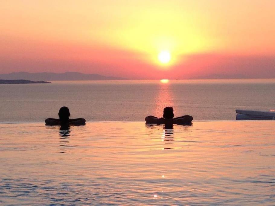 Mykonos Sea View Luxury Villa By Calypso Sunset Villas Mykonos Town エクステリア 写真