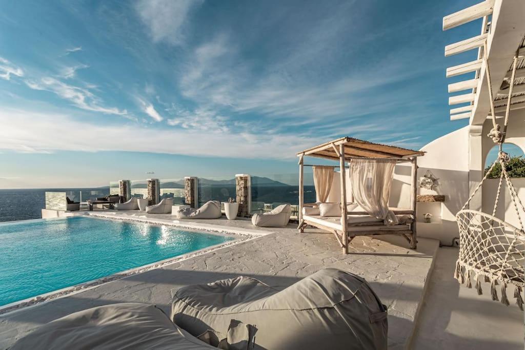 Mykonos Sea View Luxury Villa By Calypso Sunset Villas Mykonos Town エクステリア 写真