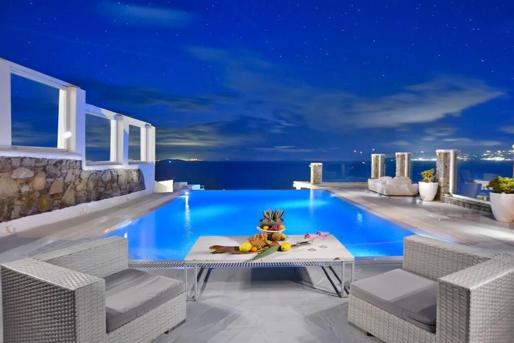Mykonos Sea View Luxury Villa By Calypso Sunset Villas Mykonos Town エクステリア 写真