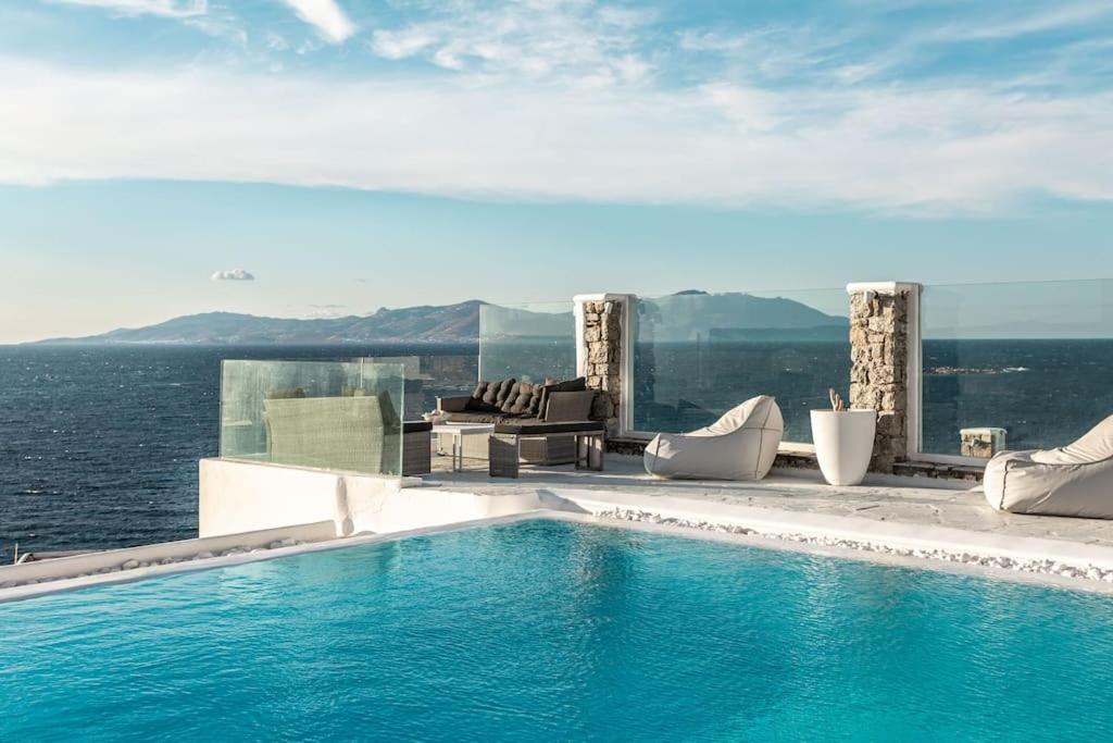 Mykonos Sea View Luxury Villa By Calypso Sunset Villas Mykonos Town エクステリア 写真